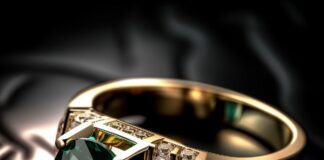 anillo con piedra verde esmeralda